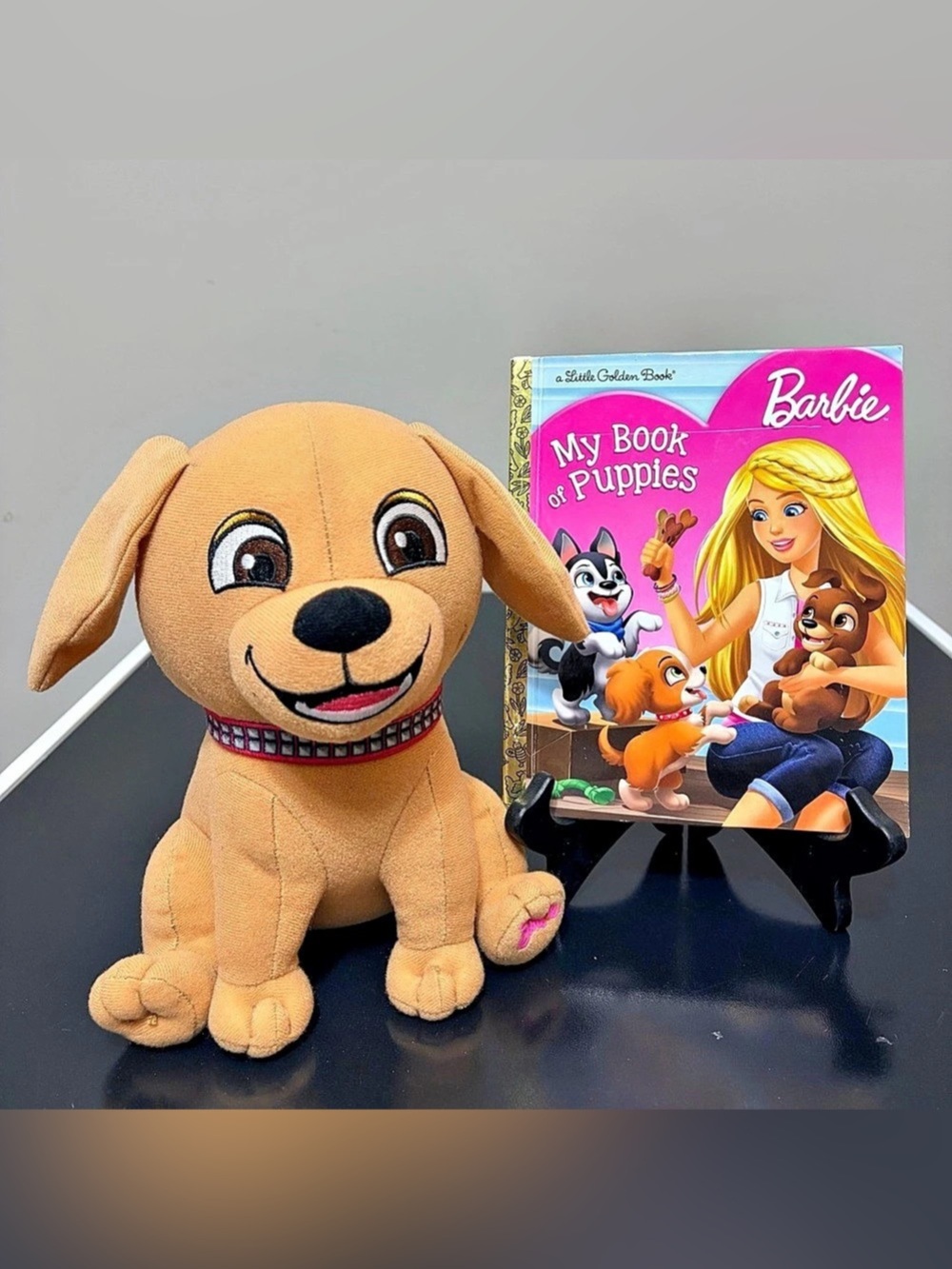 Barbie Puppy “Taffy” 6” Plush (2020)/Barbie: My Book of Puppies- Golden Books